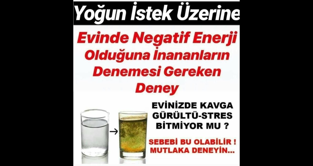 evde olusan negatif enerjiyi sirke ve tuz bardagi ile atin